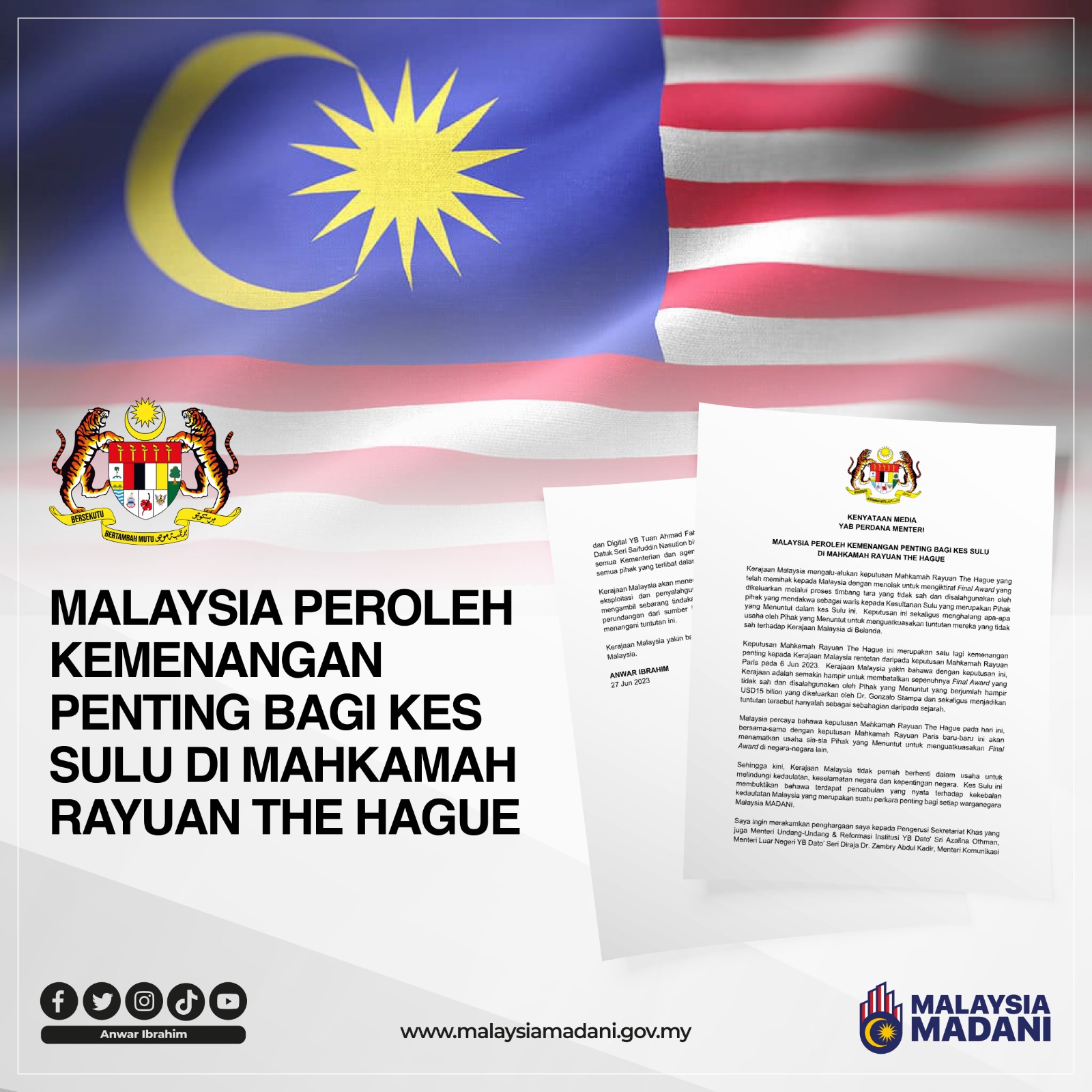 Keputusan Mahkamah Rayuan The Hague Memihak Kepada Malaysia Pm Anwar Dagangnews